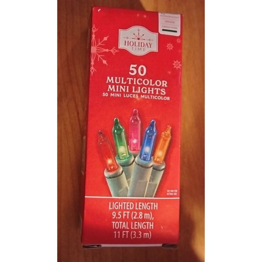 Holiday Time Multicolor Lights indoor Outdoor 50 ct Wedding Patio Christmas 11ft